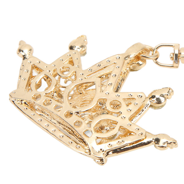 Rhinestone Nyckelring Krona Form Blank Nyckelring för Bil Hänge Väska Prydnad Blå