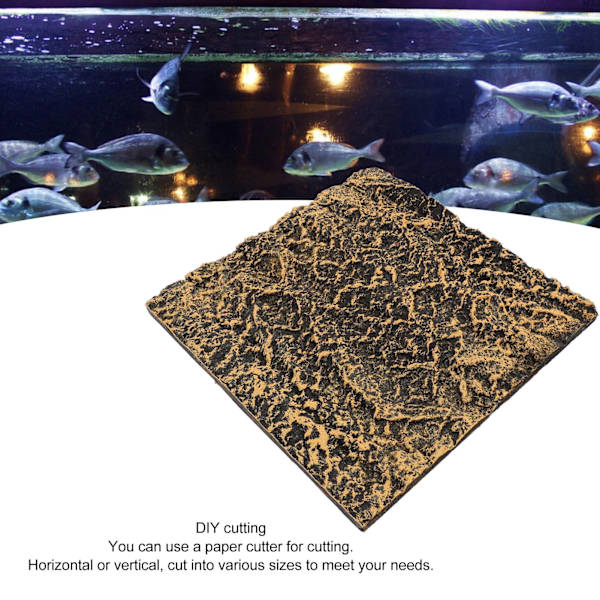Rock Terrarium Bakgrund Hög Simulering Klar Textur PU Reptil Tank Bakgrund Skiva Habitat Klätterbräda Dekoration 27x26.8cm / 10.63x10.55in