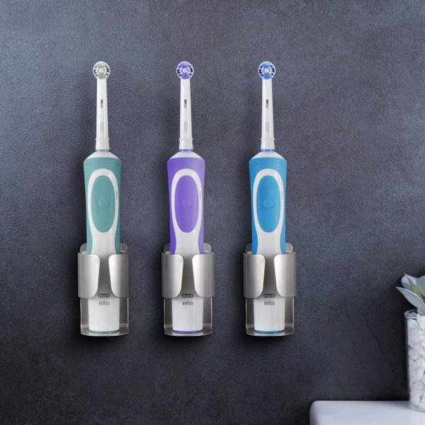 2 st Väggmonterad elektrisk tandborsthållare för dusch