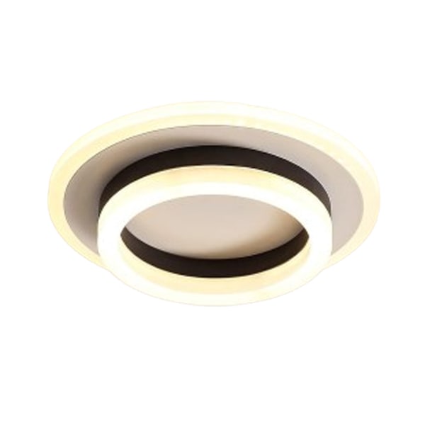 Rund LED-taklampa, 20W modern designkrona, 3000K akrylmetalltaklampor lämpliga för badrum, sovrum, kök, vardagsrum, matsal