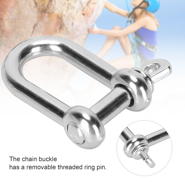 3 st U-formade Shackle i zinklegering D-ringlås bågshackle för paracordarmband platt huvud