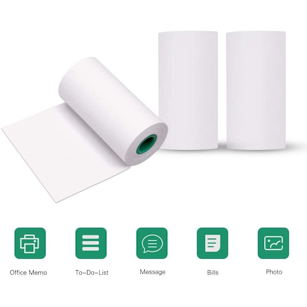 Papperrullar 10 år hållbara termiska papperrullar 56*30mm BPA-fri svart teckensnitt för PeriPage A6/A8/P6 Paperang P1/P2 termisk skrivare