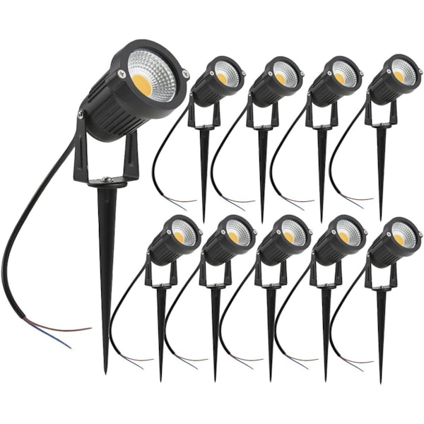 10-pack Spot LumtenD Cob 5W 220V trädgårdsstrålkastare OrientabLumtens med markspett Utomhusbelysning Trädgård Terrass Lumten