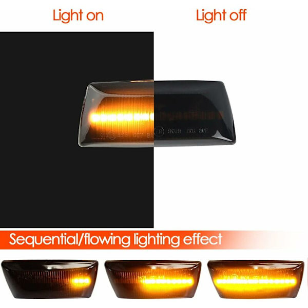Dynamisk LED-blinkers höger för Vauxhall Opel Adam Astra H Corsa D Corsa E Insignia A Meriua B Zafira