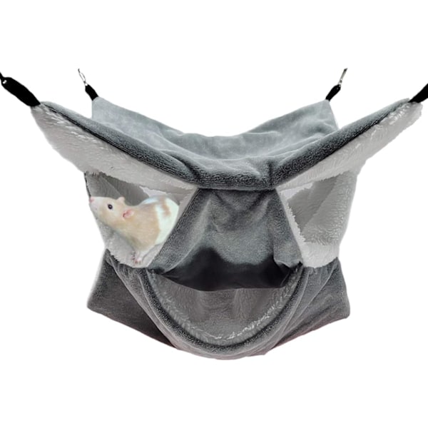 Trippellagers Hängmatta Bur Tillbehör För Små Husdjur, Mjukt Och Bekvämt Material Hängande Säng Enkel Installation Med Fjäderklämmor, Ger Avskildhet Och Säkerhet