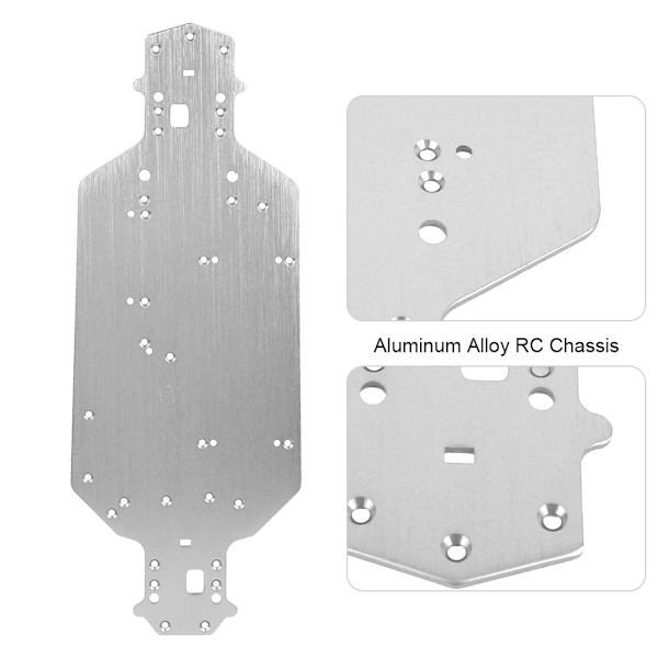 Aluminiumlegering chassi uppgradering delar tillbehör passar för HSP 03001 RC bilmodellSilver