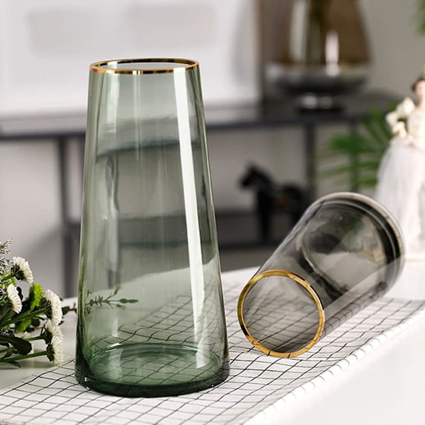 Genomskinlig minimalistisk blomvas, modern konstdekoration med högkvalitativt genomskinligt glas för alla rum