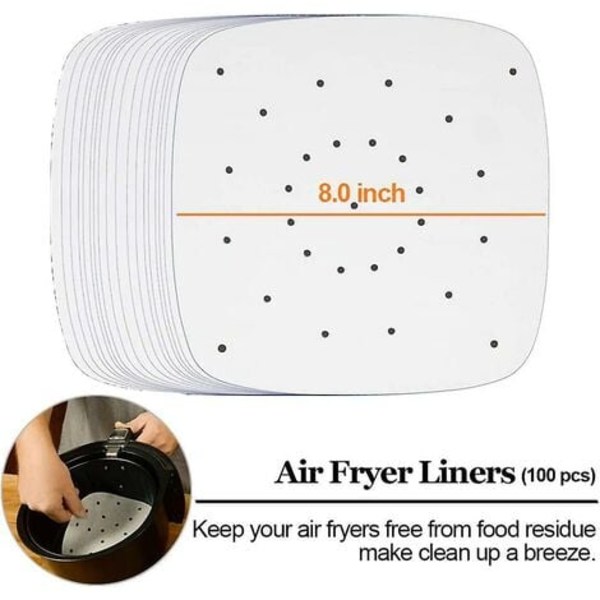 11-delars fyrkantiga Air Fryer-tillbehör med receptbok, kompatibel med Philips Air Fryer, Cosori och andra fyrkantiga Airfryers och ugnar, Deluxe Deep Fry