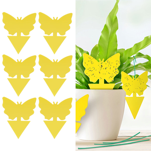 20PCS Dubbelsidig Bug Fly Sticker Insektfångstbräda Klibbig Bugfälla för inomhus- och utomhusbruk (fjärilsform)