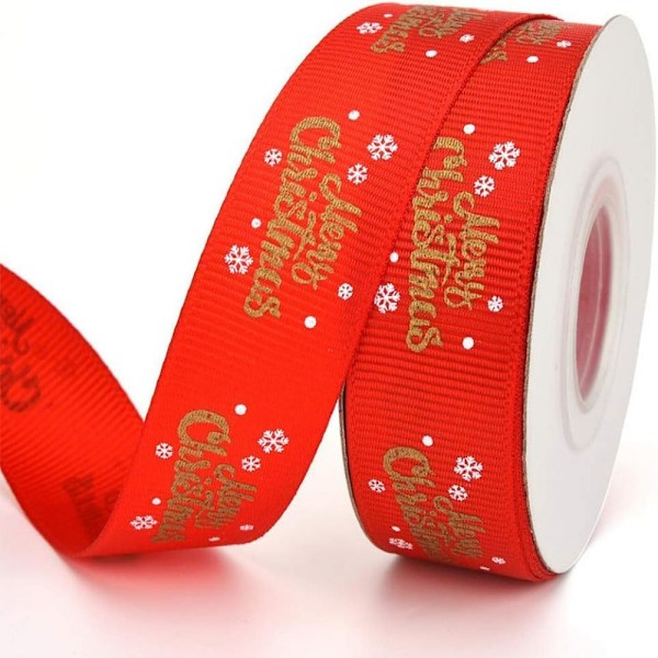 Elegant Julband, Perfekt För Pyssel Och Presentinslagning, Slät Polyester Med Festliga Snöflingemönster, Idealisk För Att Lägga Till En Touch Av Lyx