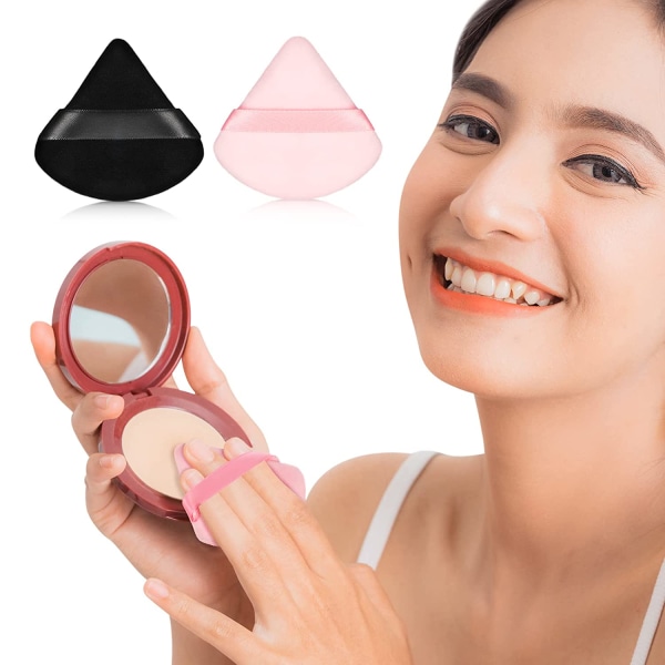 12 stycken Powder Puff Face Triangel Makeup Puff för löst pulver