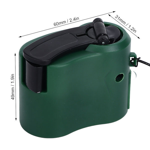 USB Hand Crank Telefonladdare 3 till 8h Standby Tid LED Ljus Bärbar Mobiltelefon Nödladdare för Utomhus Vandring Grön