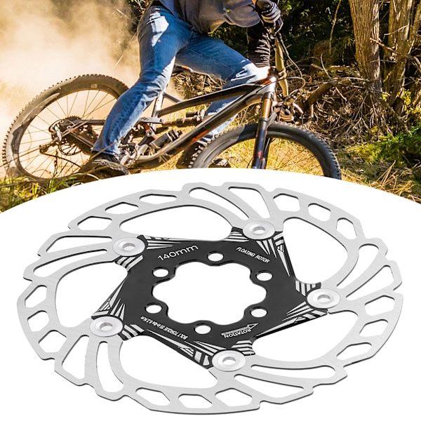 Flytande bromsskivor för mountainbike, 5 bultar, 140 mm, svart