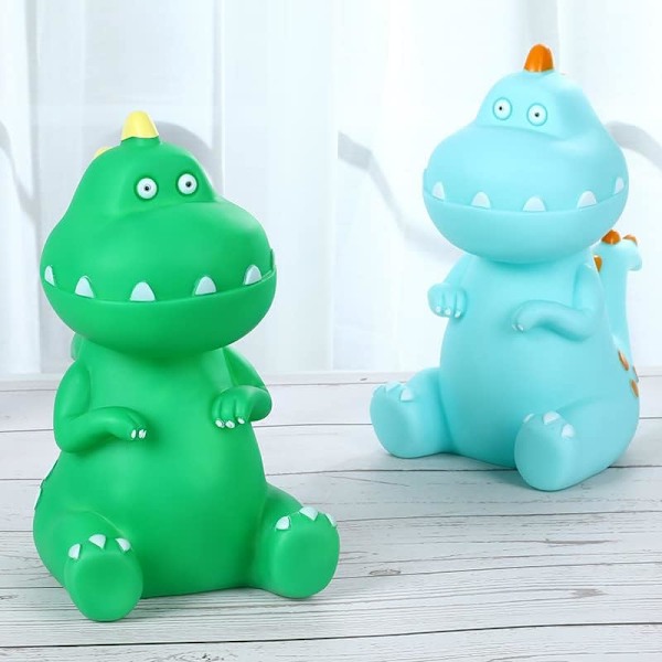 Dinosaurie Sparbössa för Barn Spargris Stor Sparbössa Dino för Pojkar och Flickor som Födelsedagsskola Dop Födelsedagspresenter Grön Sittande Ställning