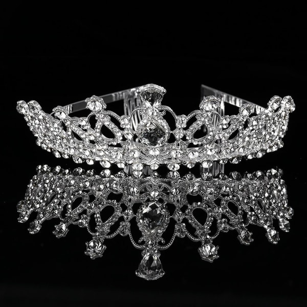 Bröllop Tiara Crystal Crown med Strass Bröllop Pannband