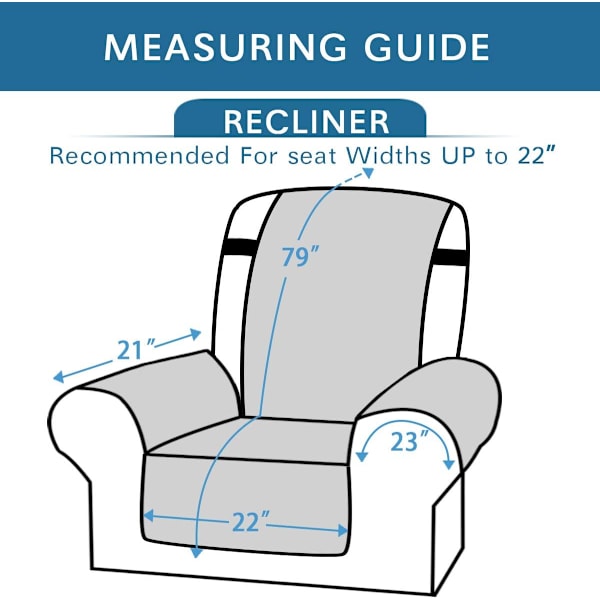Svart Recliner Protector - Liten Recliner 7969