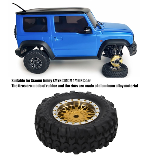 4 st RC-bilhjul Mesh-hjul och däckset för Xiaomi Jimny XMYKC01CM 1/16 Fjärrstyrda bilar Guld