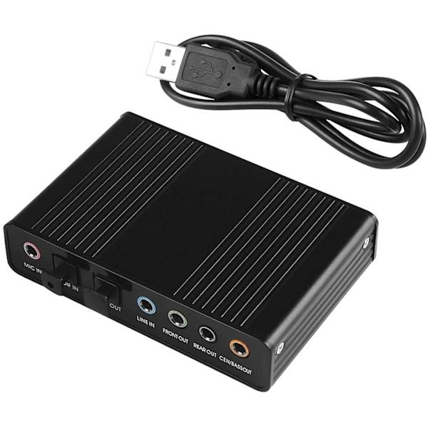 USB 2.0 Extern Ljudkort 6 Kanaler 5.1 Surround Optisk S/PDIF Ljudkort Adapter för PC Laptop Inspelning