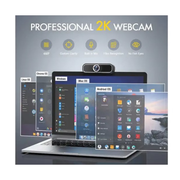 1080p-webbkamera för stationär dator med mikrofon, webbkamera, datorkamera, USB-strömningswebbkamera för PC, bärbar dator, stationär dator-