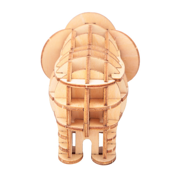 3D Djur Träpussel Elefant Montering Pussel Pedagogisk Leksak DIY Hantverk Barnpresenter