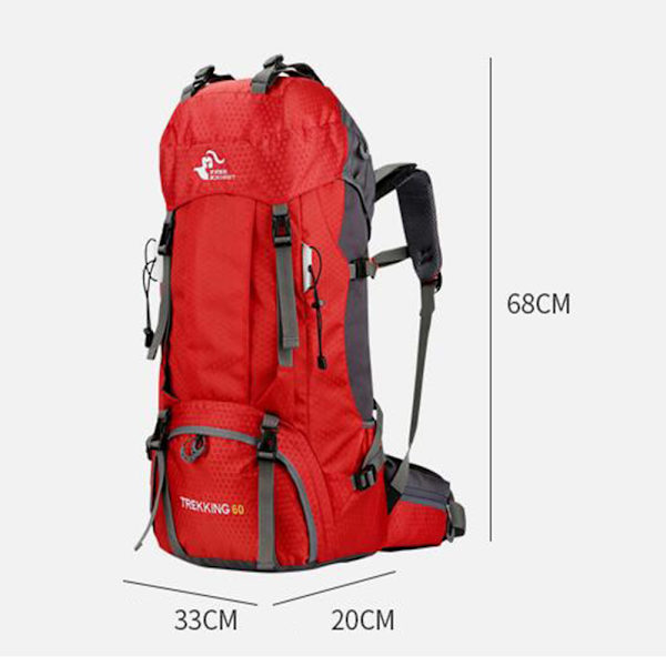 60L Vattentät Ryggsäck, Ultralätt Packbar Klättring Fiske Resedagspack, Praktisk, Hopvikbar, Camping, Utomhus, med Regnskydd