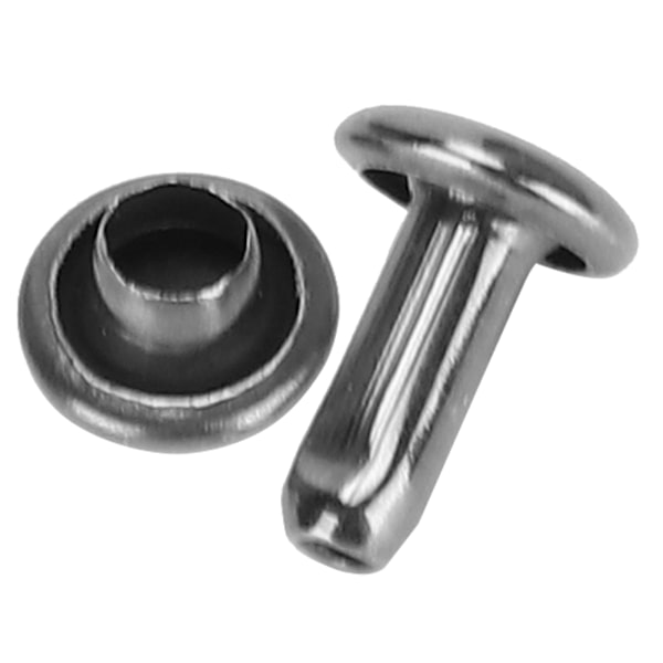 200 st dubbelrunda nitar fästelement läder skor väska kläder tillbehör svart 6 x 8 mm dubbelrunda nitar