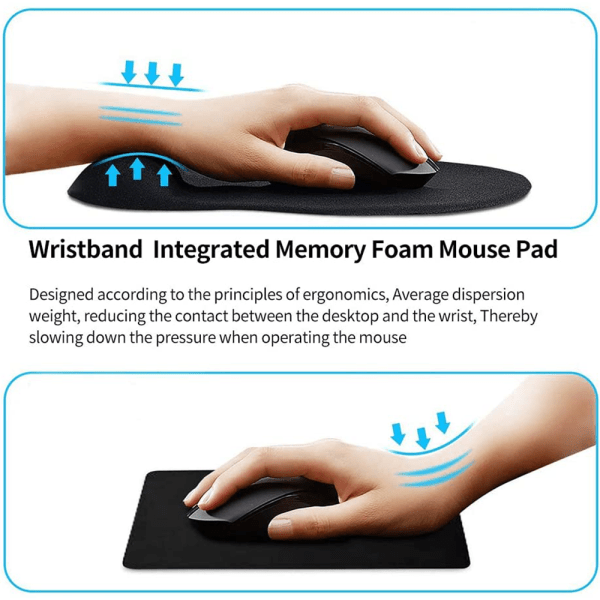 Handledsstöd för tangentbord och handledsstöd för mus med handledsstöd, minnesskumset för dator/bärbar dator/Mac, hållbart och bekvämt och lätt för enkel skrivning och