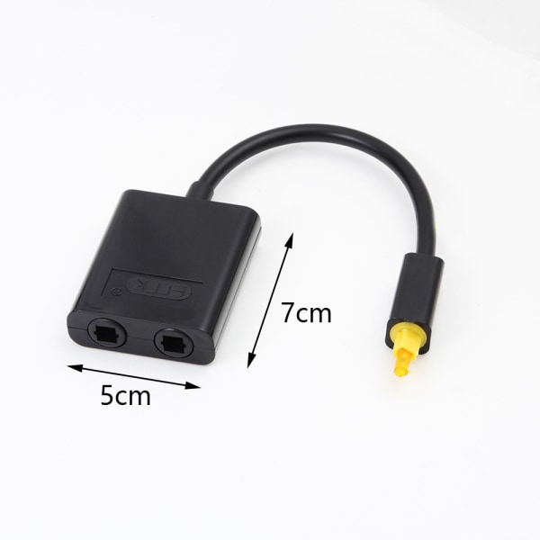 Optisk Splitter 1 In 2 Out Digital Toslink Splitter 1 in 2 Output Audio Adapter Kabel för TV, DVD, Soundbar - Svart
