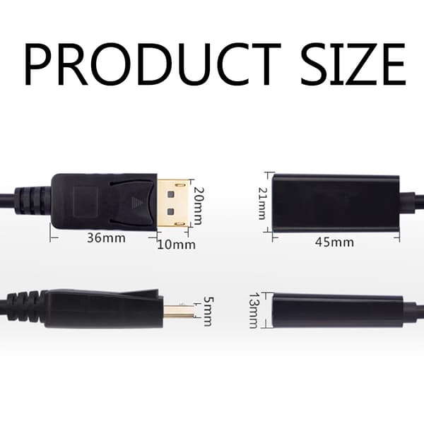 DisplayPort til HDMI-adapter, problemfri multimedieoplevelse til din stationære eller bærbare computer