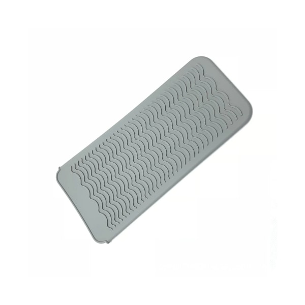 Värmebeständig silikondyna för plattång, bärbar anti-skållningsdyna för plattjärns hårrullare, plattång Verktyg 1 st-grå