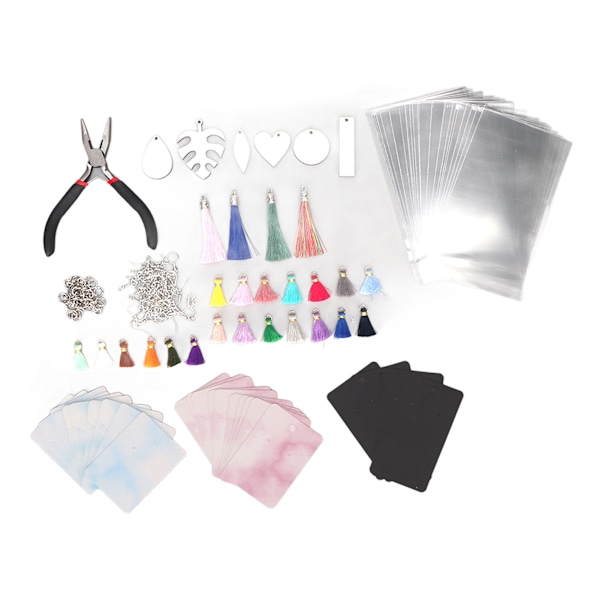 Sublimering örhängeämnen kit med örhänge krokar tofsar DIY värmeöverföring sublimering ämnen set