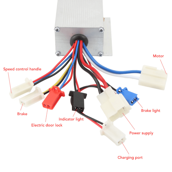 12V 250W 8-linjers aluminiumlegering borstad hastighetsregulator kort linje gashandtag elektrisk dörrlås för elcykel