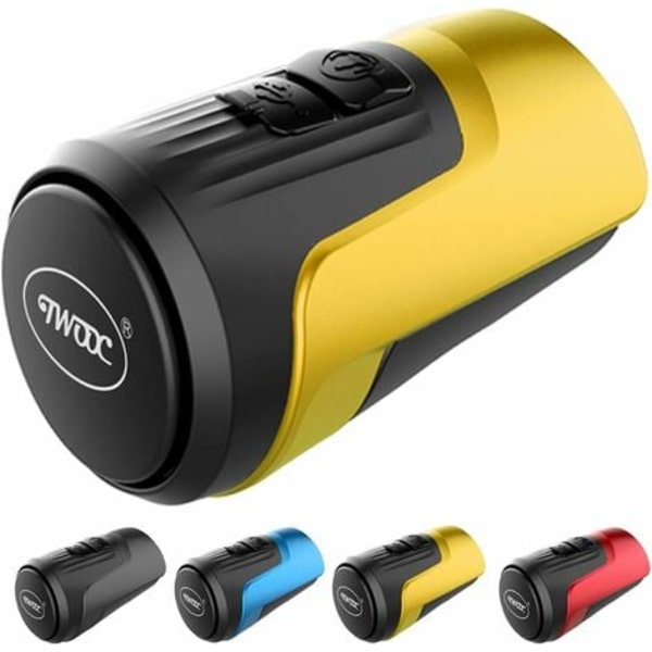 （Gul）Elektrisk cykelklocka, 125dB stöldskydd högt larm elektroniskt cykelhorn, 4 ljudlägen, USB-laddningsbart batteri, vattentät cykelhorn