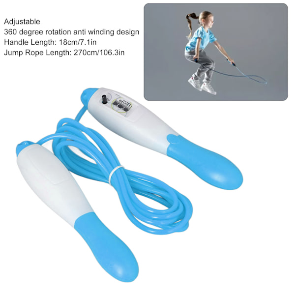 Hopprep PVC-sladd Justerbar Fitnessräknare Hopprep för Vuxen Träning Student Sports Test Blå