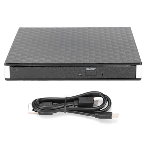 Bärbar DVD-brännare för ultrasnabb läsning och skrivning, Slim optisk enhet med höghastighetsöverföring för Windows, Mac, Linux (SATA SSD-kompatibilitet)
