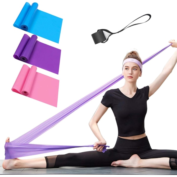Resistance Bands Set, 3-pack professionella latex elastiska band för hem- eller gymträning, över- och underkroppsträning, sjukgymnastik, styrketräning, yoga,