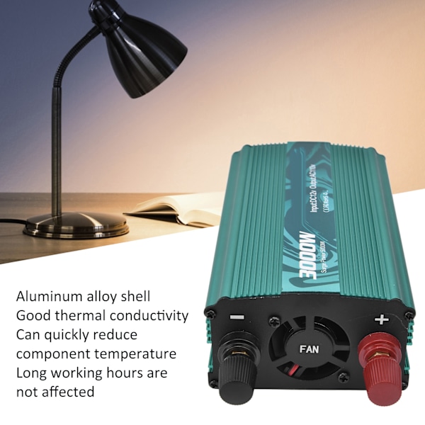 DC till AC-omvandlare Aluminiumlegering Smart Repair Sinusvåg Power Inverters 3000W 12V till 110V Vert