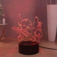 Lilo & Stitch Docka Spelar Gitarr LED Nattlampa för Sovrum, Stitc