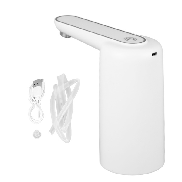Elektrisk bärbar vattenpump med en knapptryckning Vit 5W 1200mAh Vattenflaskpump för sovsal