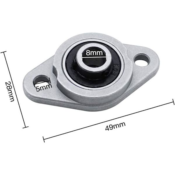 6 Stycken Lagerbock 8mm Diameter Zinklegering Romboedrisk Självjusterande Lagerbock Lagerblock för KFL-serien Maskiner Transportör