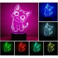 Nattlys 3D optisk illusjon LED nattlys, gutt jente barn