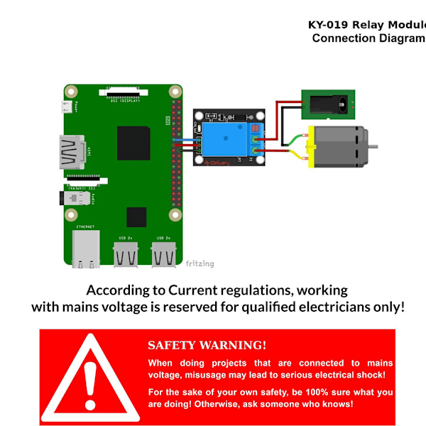 Relämodul för Arduino och Raspberry Pi 5V DC Trigger