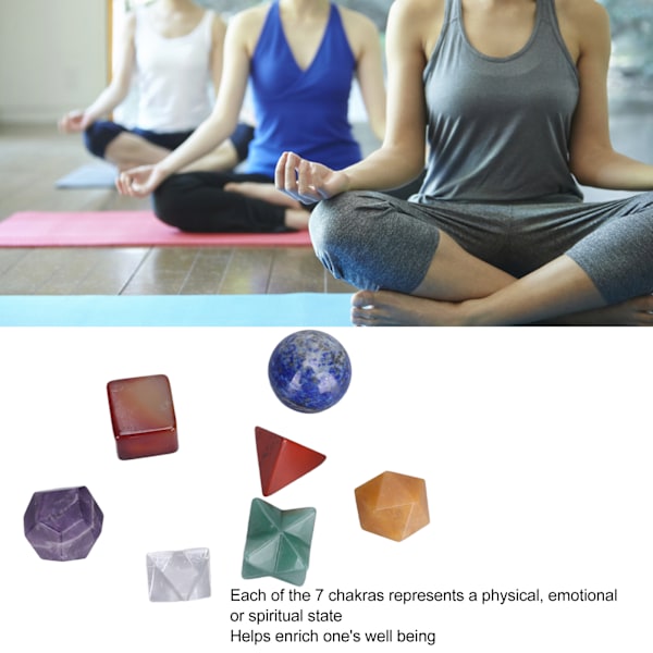 7 st chakra helande kristaller geometriska mönster form halvädelsten dekorativa positiva energikristaller prydnad färg blandad