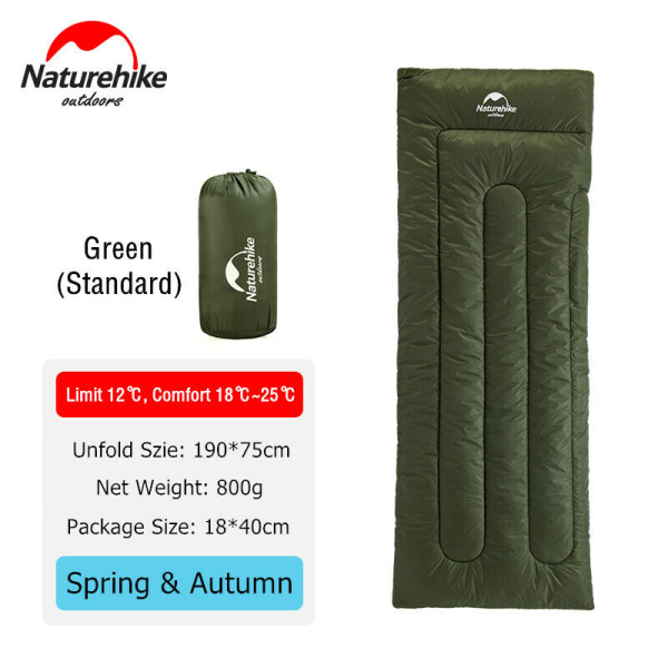 Köp Camping sovsäck Vandring kuvert Ultralätt vattentätt Grön Standard |  Fyndiq