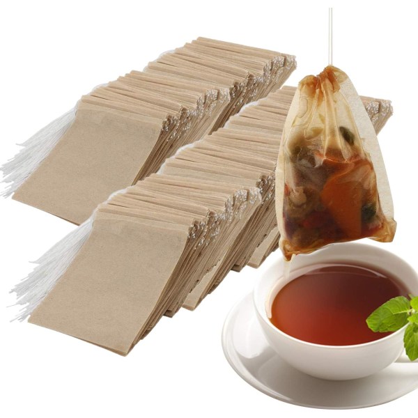 400 tepåsar för engångsbruk med dragsko, tefilterpåsar, sid