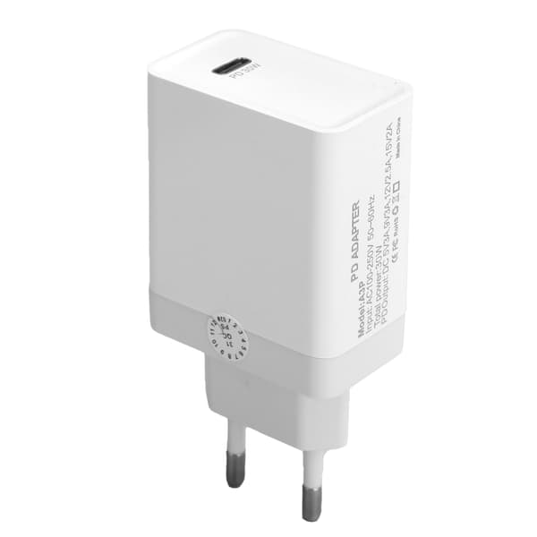 USB C Hurtiglader for iPhone 12 11 Pro Max X 100-240V EU Plugg Strømadapter