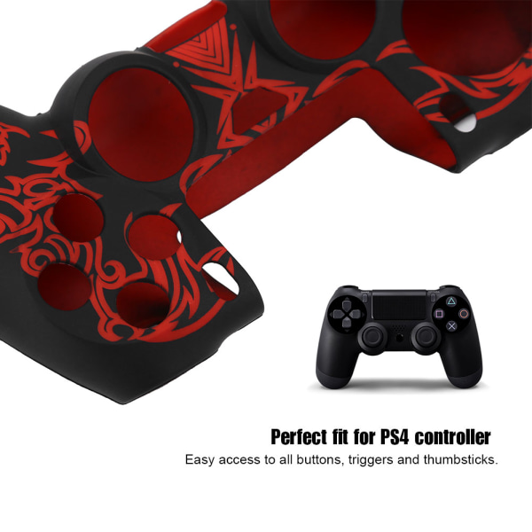 Myk Silikondeksel Skin Grip Shell Cover for Sony Playstation 4 PS4 Kontroller Rød