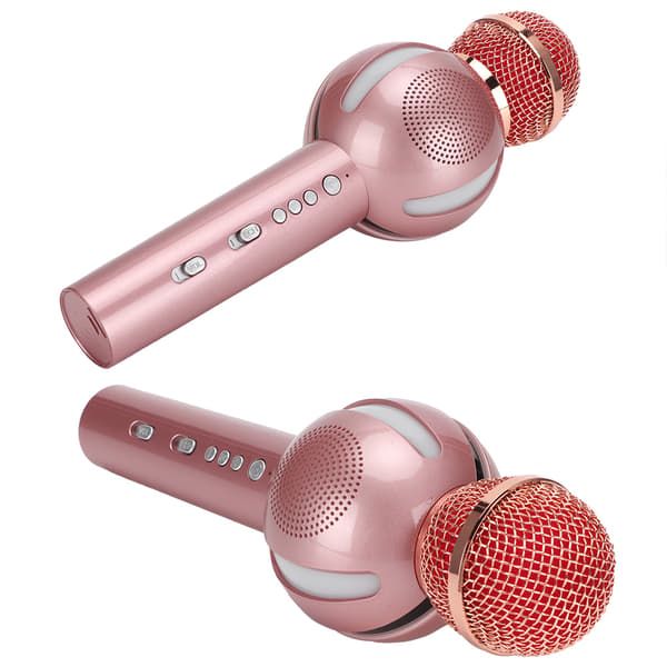 Bluetooth Trådløs Karaokemikrofon Rose Gull Multifunksjonell For Telefon
