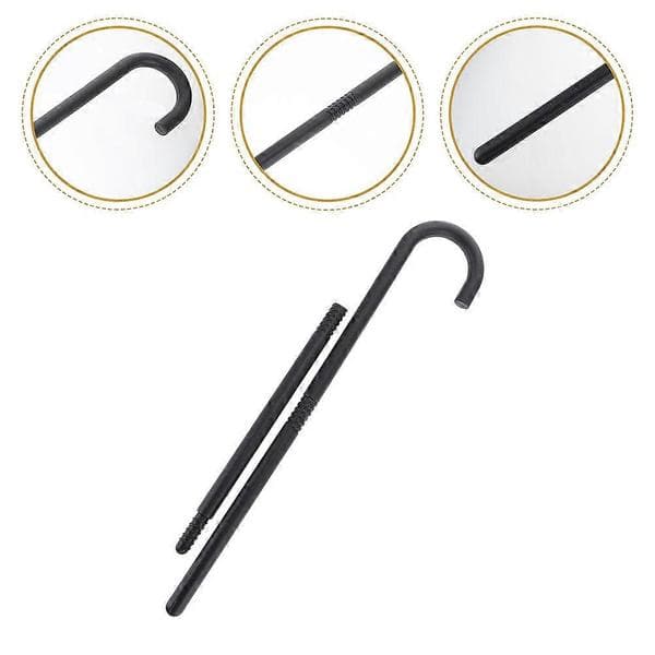 Sort plastikstok til cosplay, perfekt til Halloweenfest og børnefødselsdage, let og bærbar, 3 dele