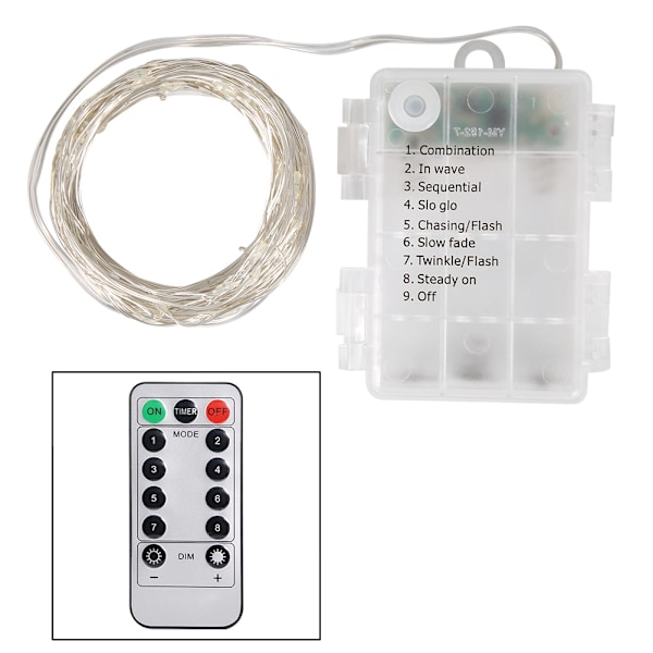 Färgglada 3-meters LED-ljusslingor med fjärrkontroll för enkel ljusstyrning